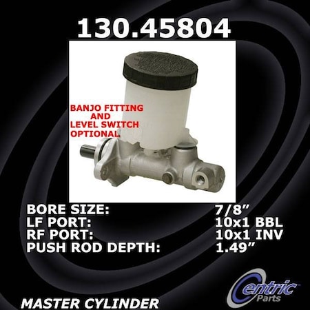 Centric Parts PREMIUM BRAKE MASTER CYLINDER 130.45804